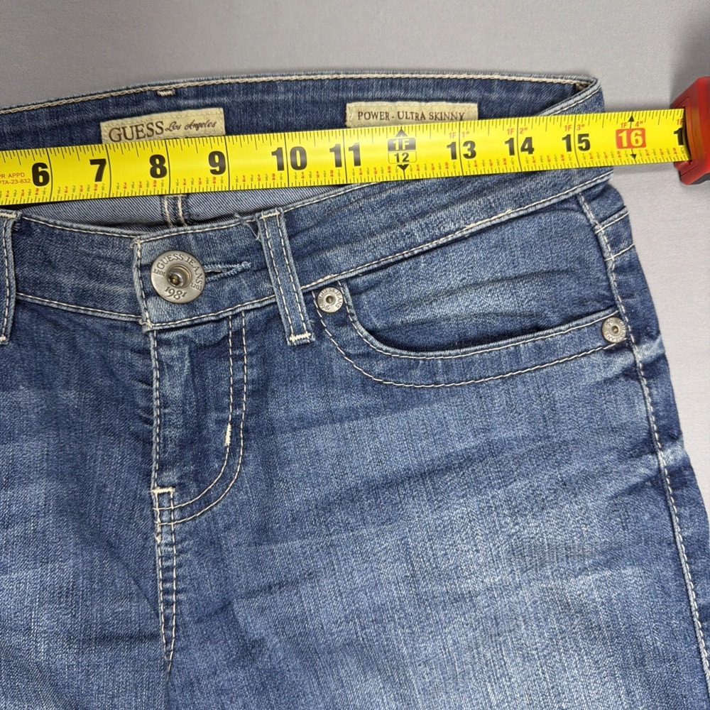 Guess Power Ultra Skinny Low-Rise Jeans‎ Womens 29x30 Medium Wash Blue Denim - Picture 12 of 16